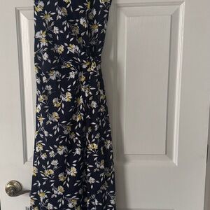Lands' End Navy Floral Dress
